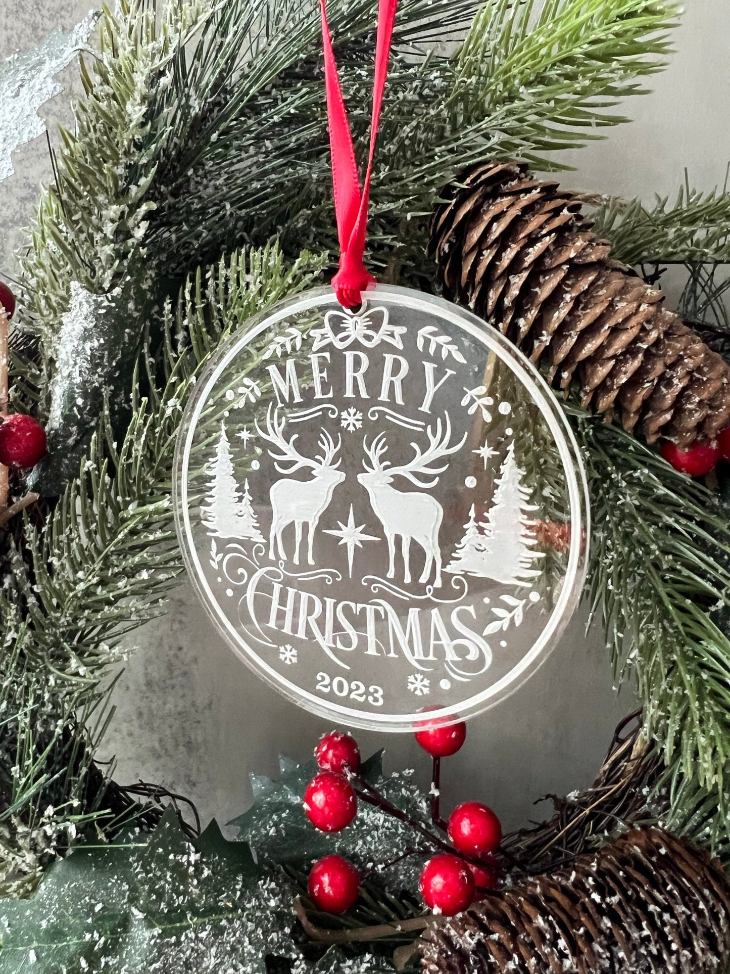 Clear Acrylic Christmas Ornament