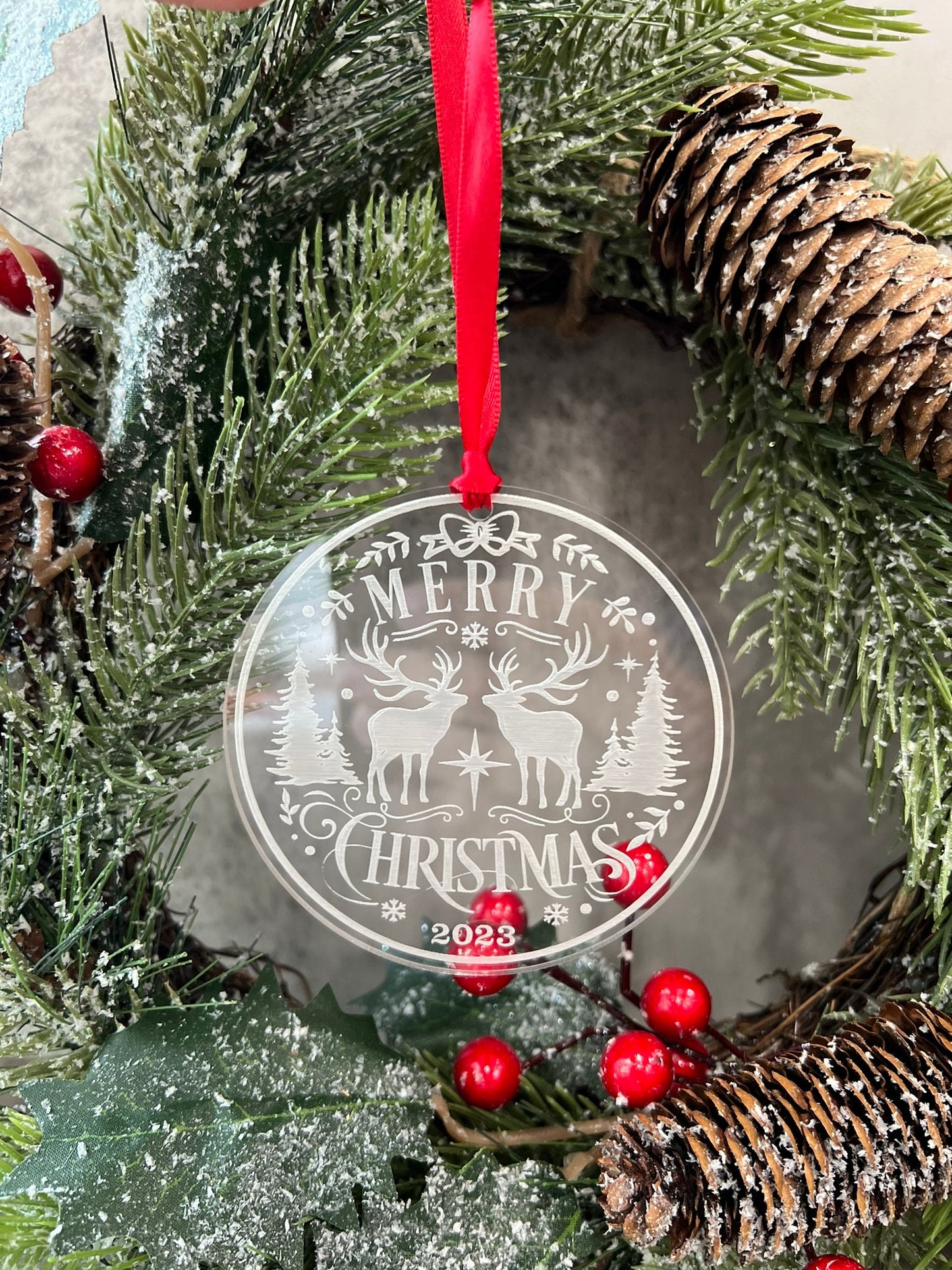 Clear Acrylic Christmas Ornament