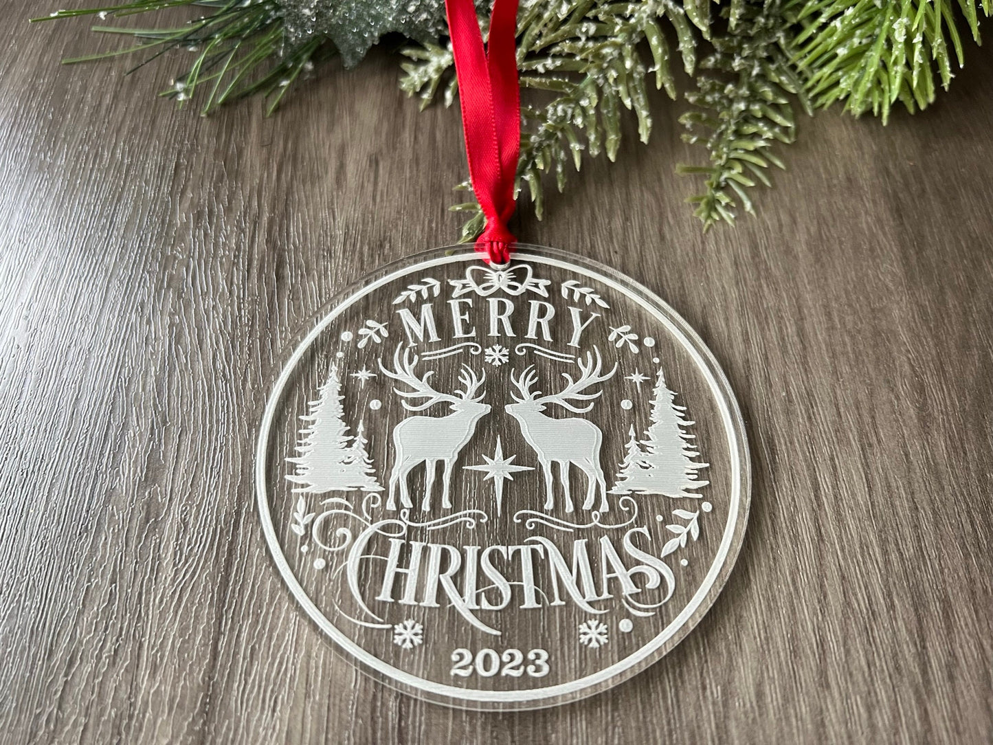 Clear Acrylic Christmas Ornament