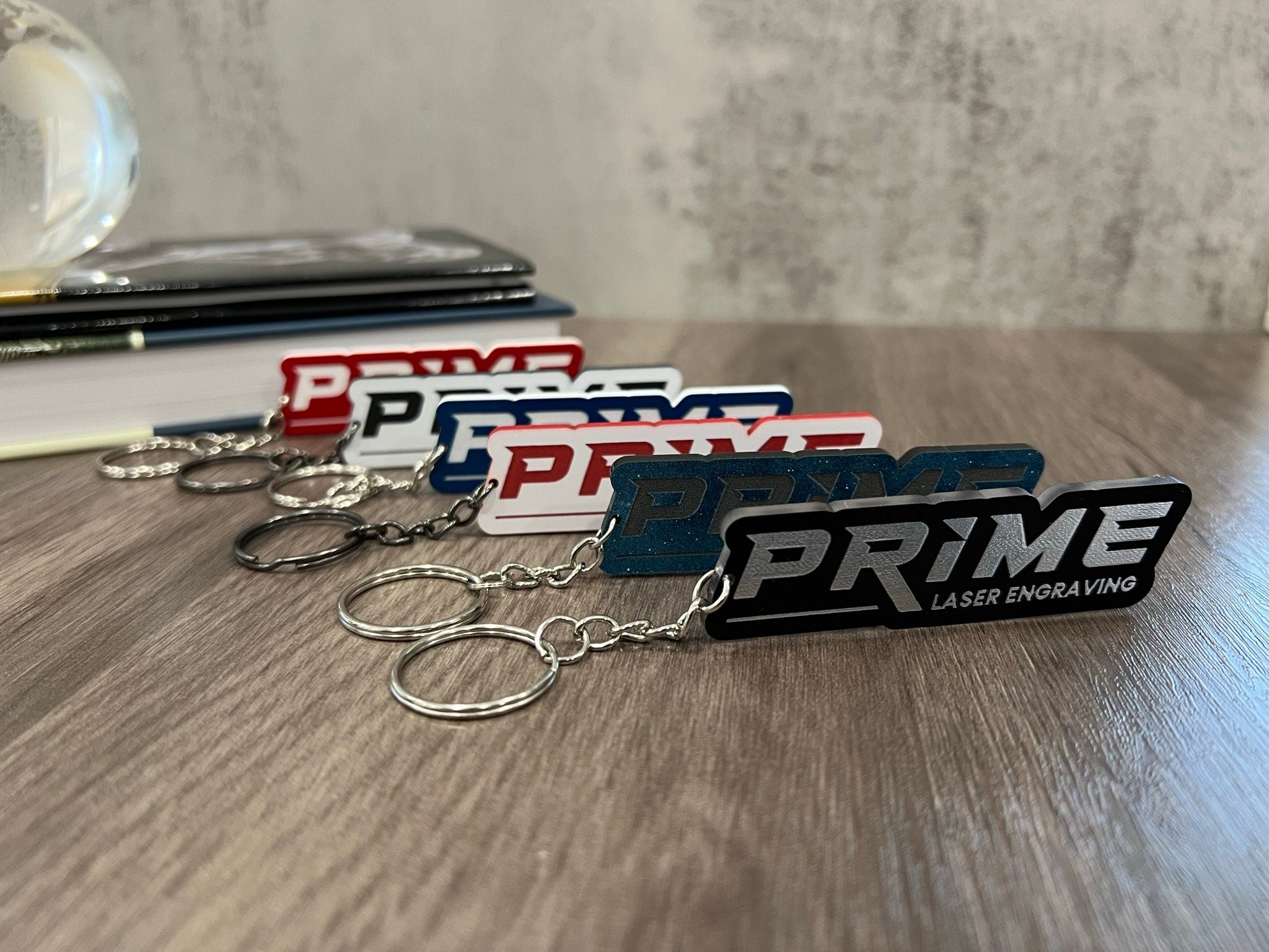 Custom Logo Keychains - Multicolored – Prime Laser Engraving
