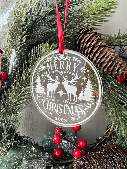 Clear Acrylic Christmas Ornament