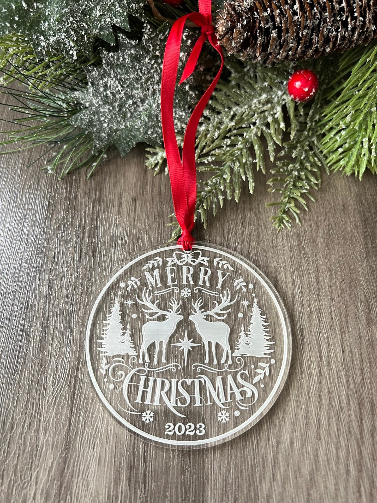 Clear Acrylic Christmas Ornament